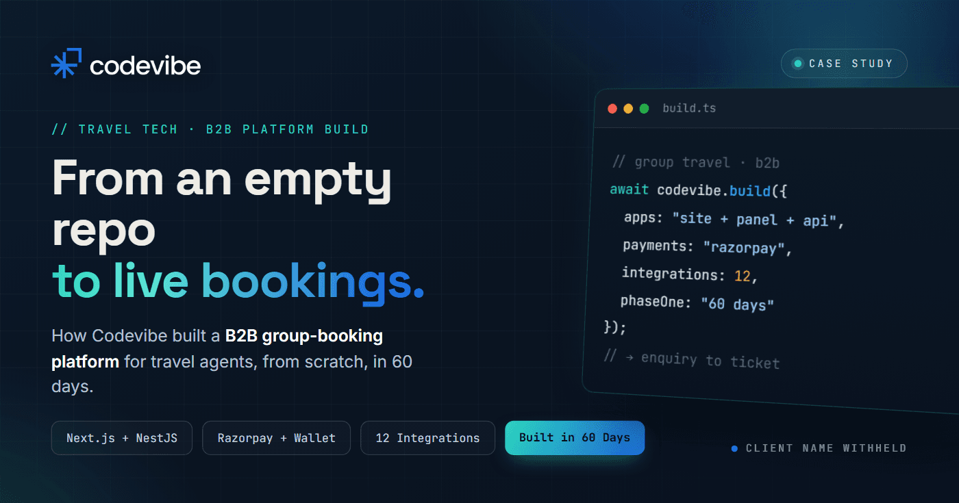 B2B Group-Booking Platform - Codevibe case study