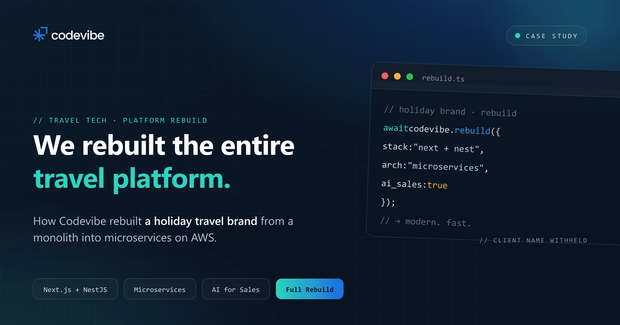 Travel Platform Rebuild - Codevibe case study