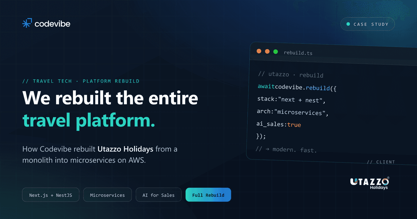 Utazzo Holidays Platform Rebuild - Codevibe case study