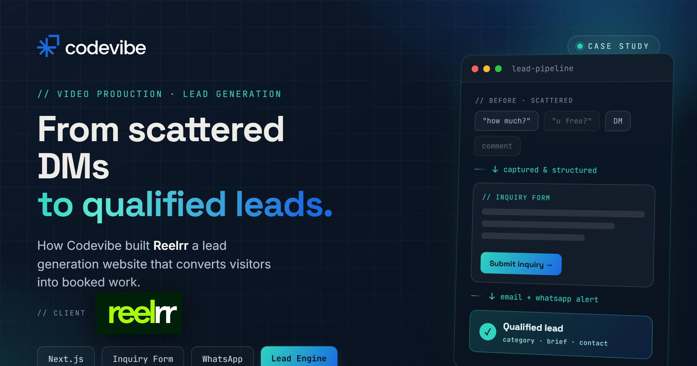 Lead Generation Website - Codevibe case study